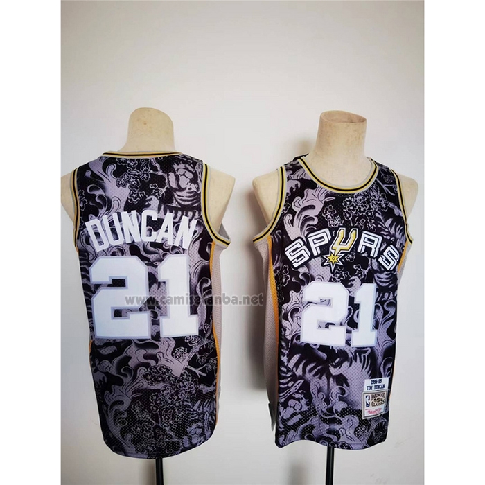 Camiseta San Antonio Spurs Tim Duncan #21 Special Year Of The Tiger Negro